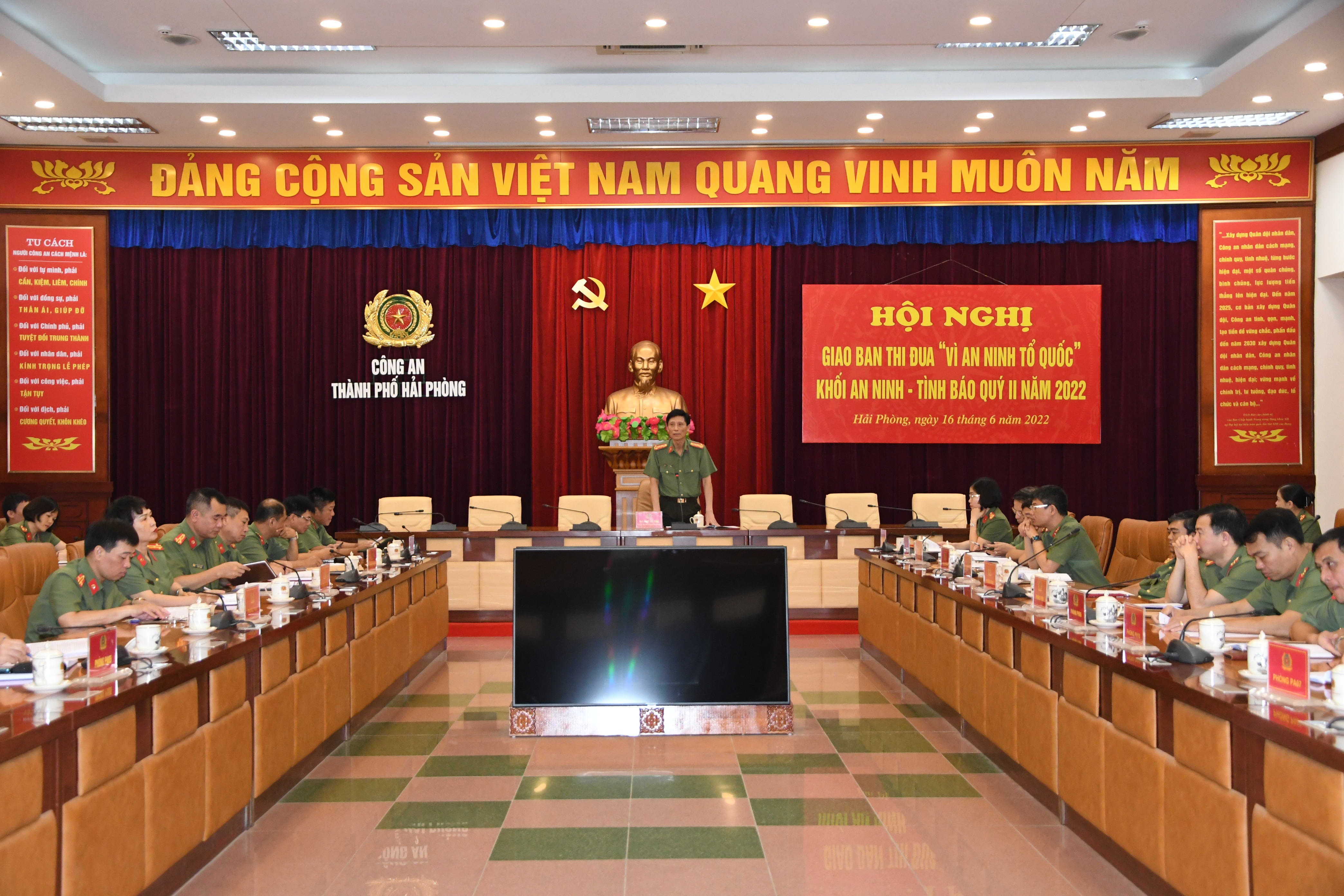 Khối An ninh nhân dân Công an thành phố: Giao ban công tác thi đua quý 2-2022